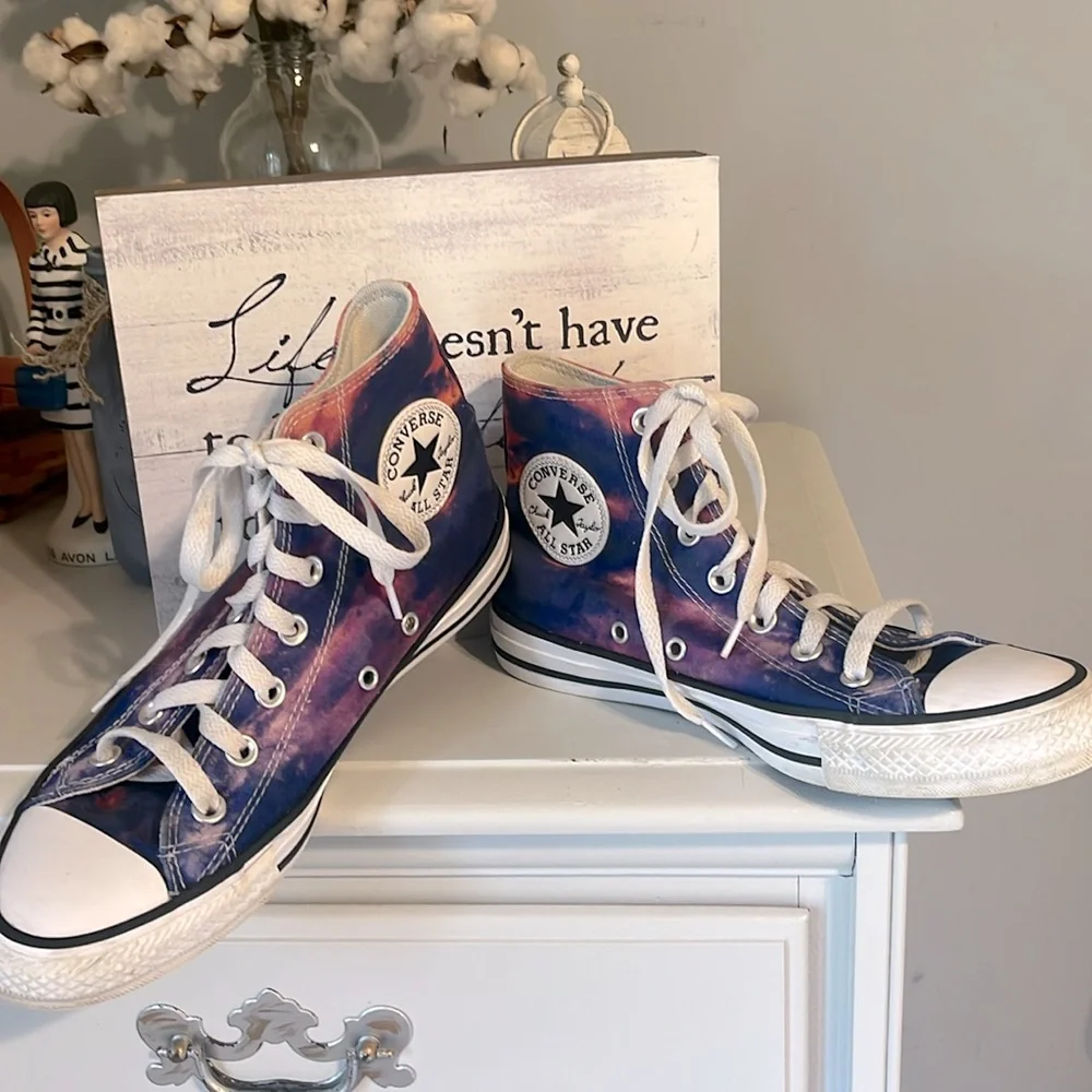 Converse High-Top Sneakers Purple Tie Dye